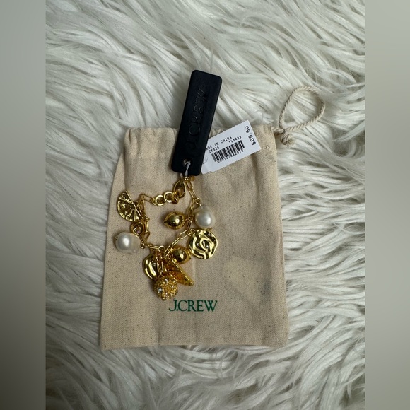 J. Crew Gold Charm Bracelet with Pearl Accents - Picture 2 of 3